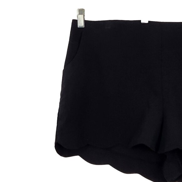 ASOS Shorts Women's Plus Size 18 High Rise Scallop Hem‎ Side Zip Black - Picture 4 of 8